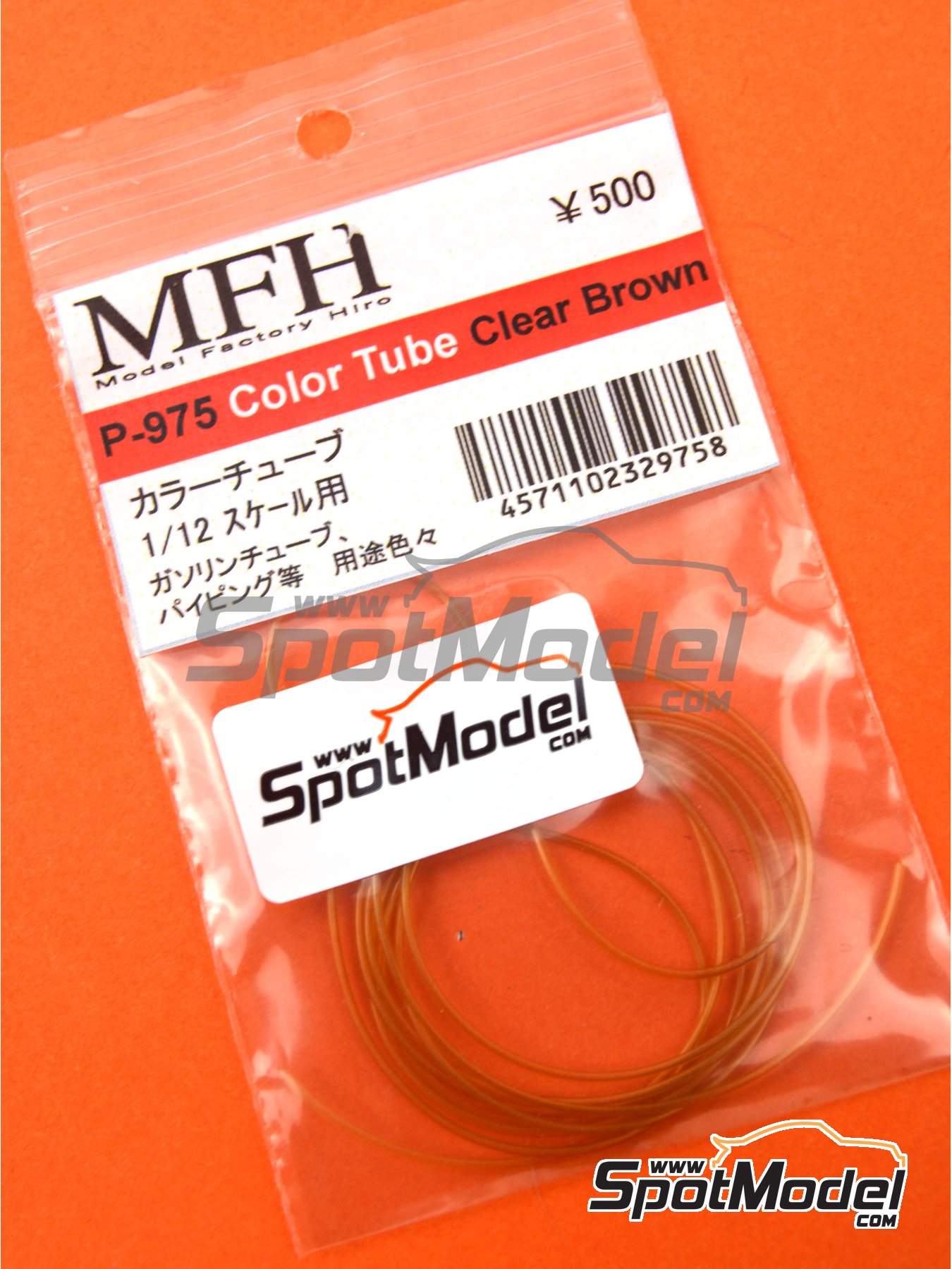 Model Factory Hiro P975: Pipe - Clear Brown tube 0.5 mm (outside